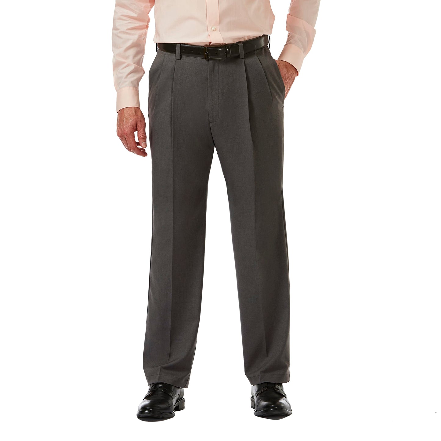 Classic Fit Pleat Front Expandable Waist Pants