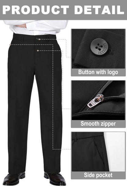 Classic Fit Flat Front Dress Pants – Flex Waist