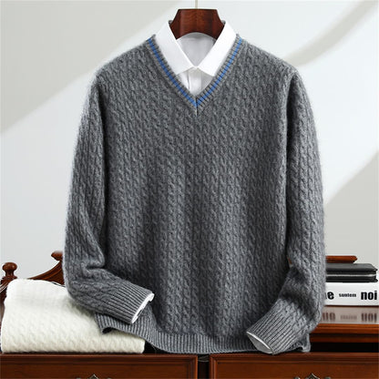 100% Cashmere V-Neck Pullover – Breathable Knit