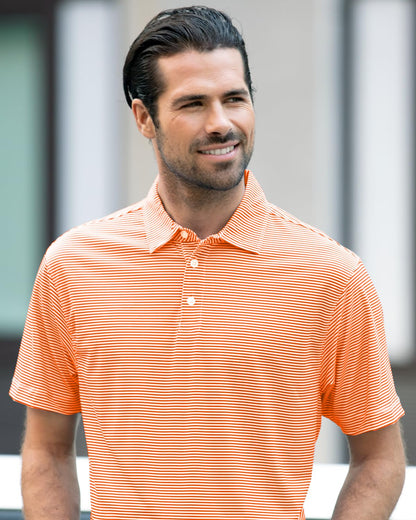 Striped Moisture‑Wicking Stretch Polo – Men’s