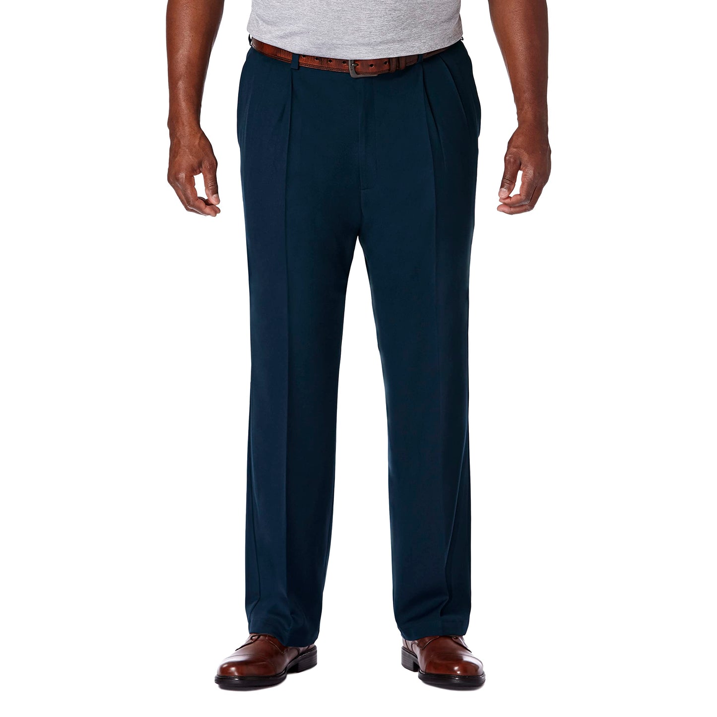 Classic Fit Pleat Front Expandable Waist Pants