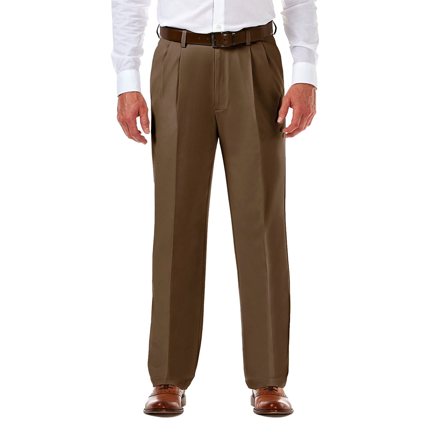 Classic Fit Pleat Front Expandable Waist Pants