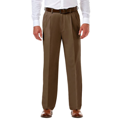 Classic Fit Pleat Front Expandable Waist Pants
