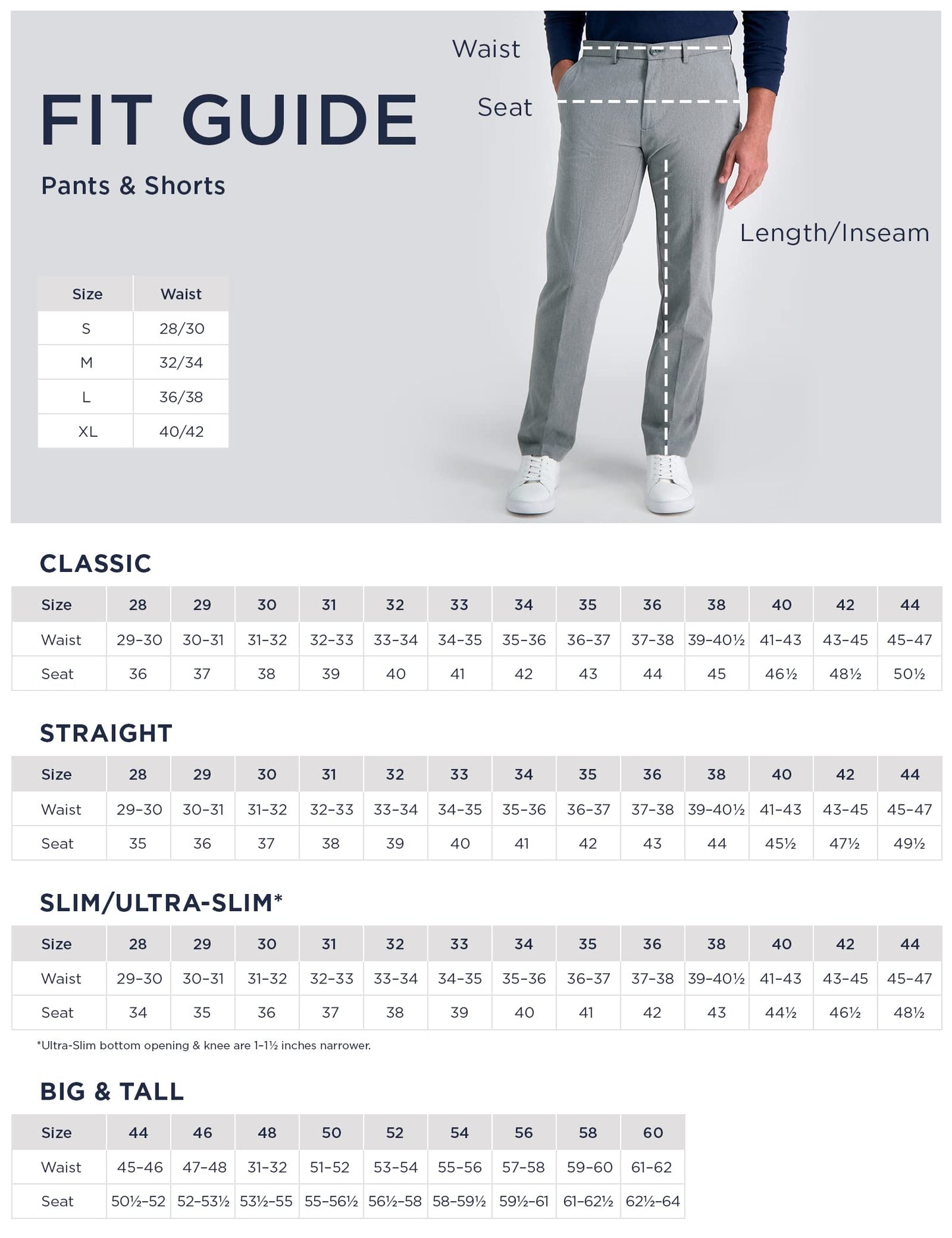 Classic Fit Pleat Front Expandable Waist Pants