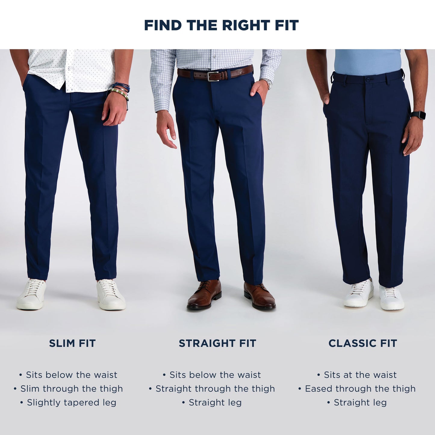 Classic Fit Pleat Front Expandable Waist Pants
