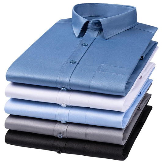 Stretch Long-Sleeve Shirt – Square Collar, Business Casual