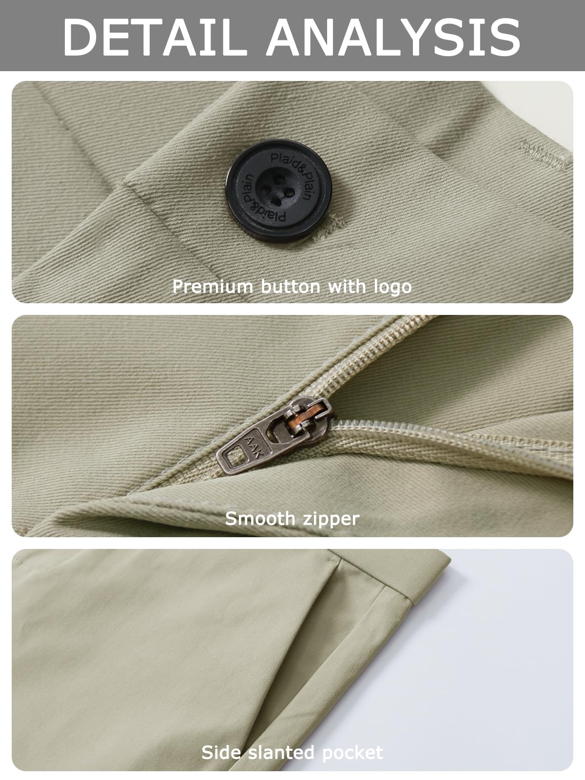 Slim Fit Stretch Khaki Dress Pants – Wrinkle Free