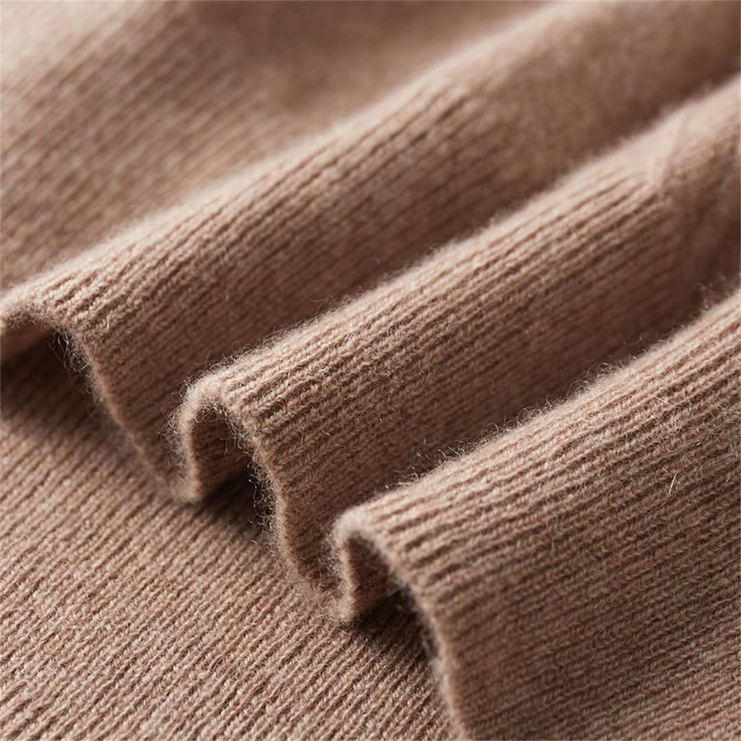 100% Cashmere High Collar Sweater – Solid Color