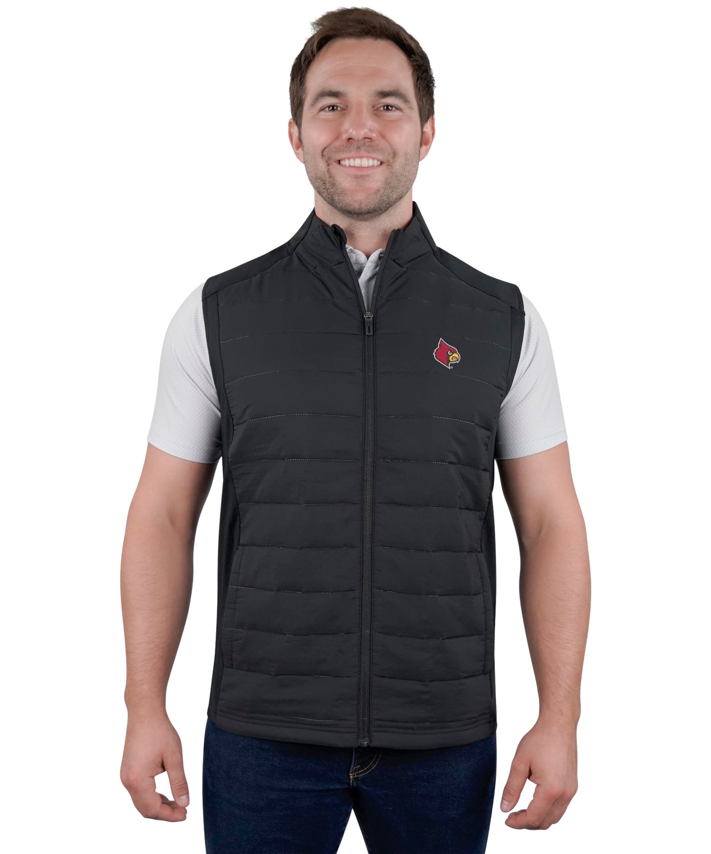 Ninja Quilted Vest – Woven Front, Stretch Back, Full-Zip
