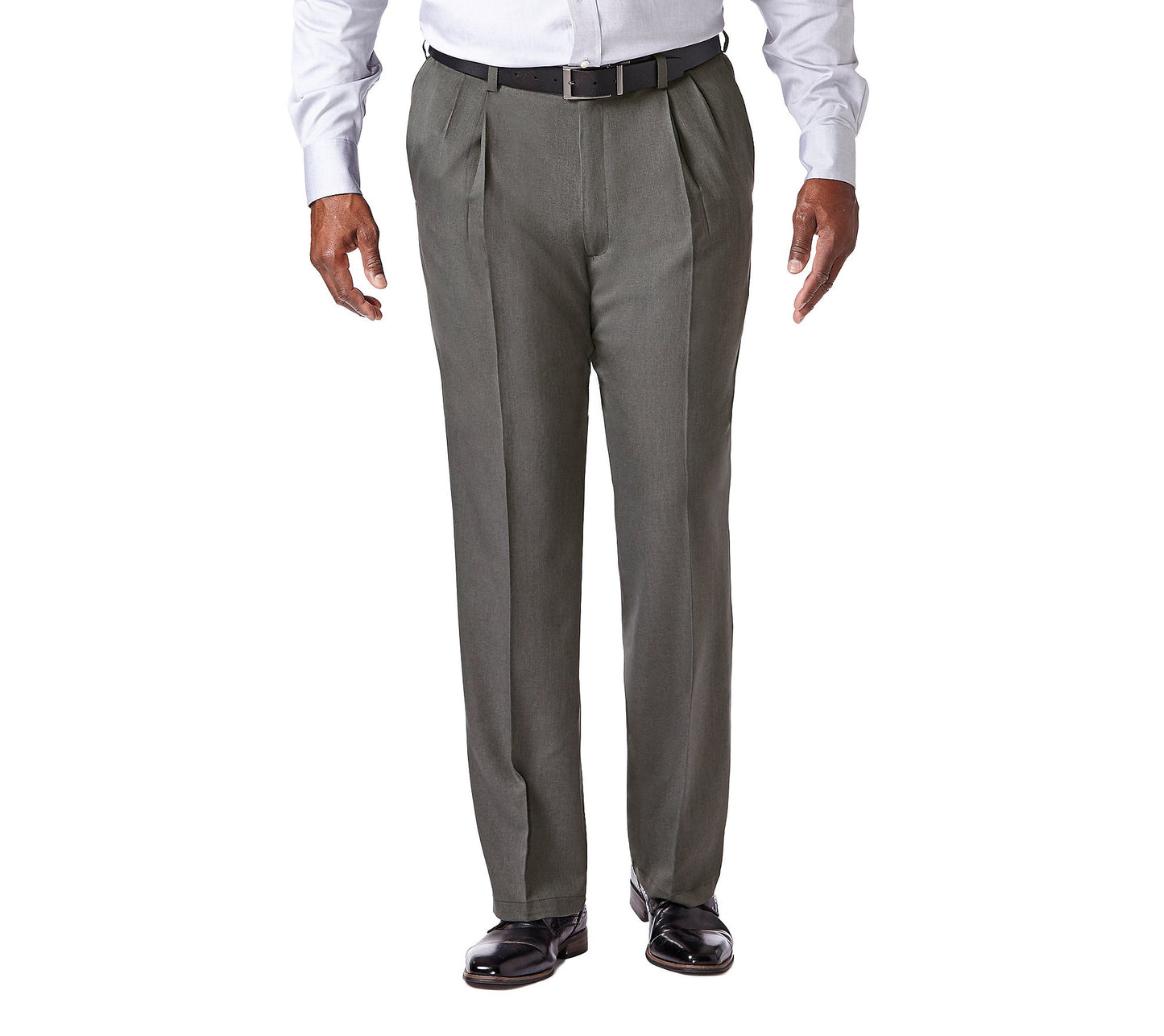 Classic Fit Pleat Front Expandable Waist Pants