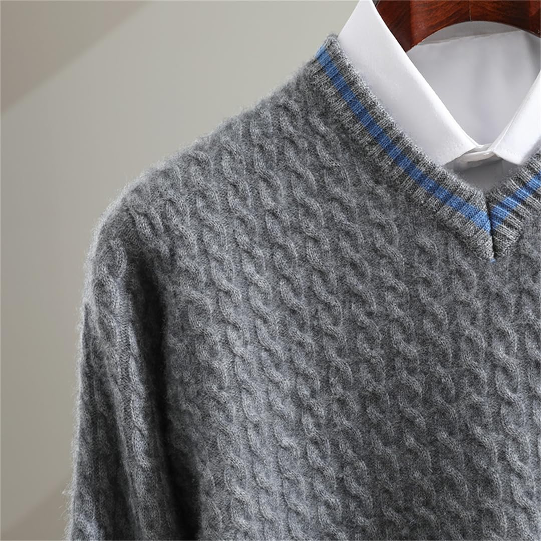 100% Cashmere V-Neck Pullover – Breathable Knit