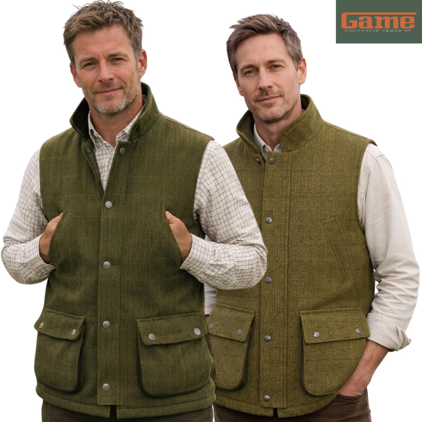 Game Tweed Gilet – Dark Green