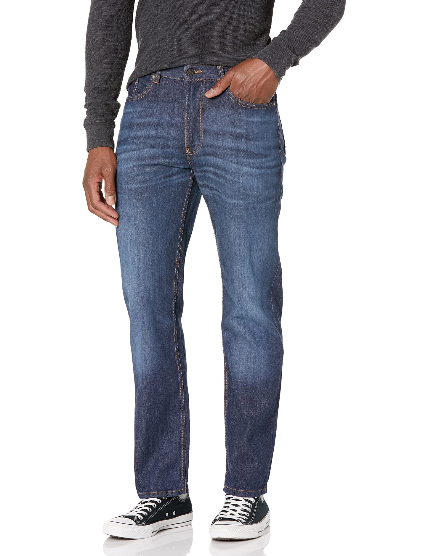 Worker Straight-Leg Denim Pants