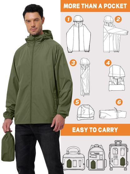 Lightweight Waterproof Windbreaker – Hooded Outdoor Jacket