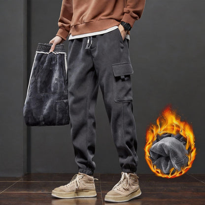 Thickened Winter Cargo Joggers – Loose Fit