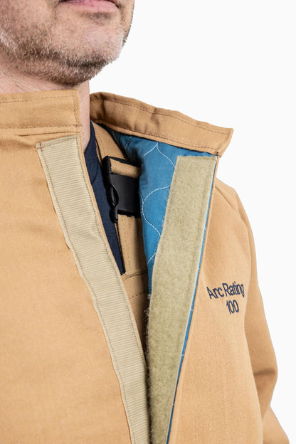 ArcGuard Arc Flash Short Coat – Kevlar/Nomex, Carmel Brown