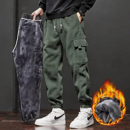 Thickened Winter Cargo Joggers – Loose Fit